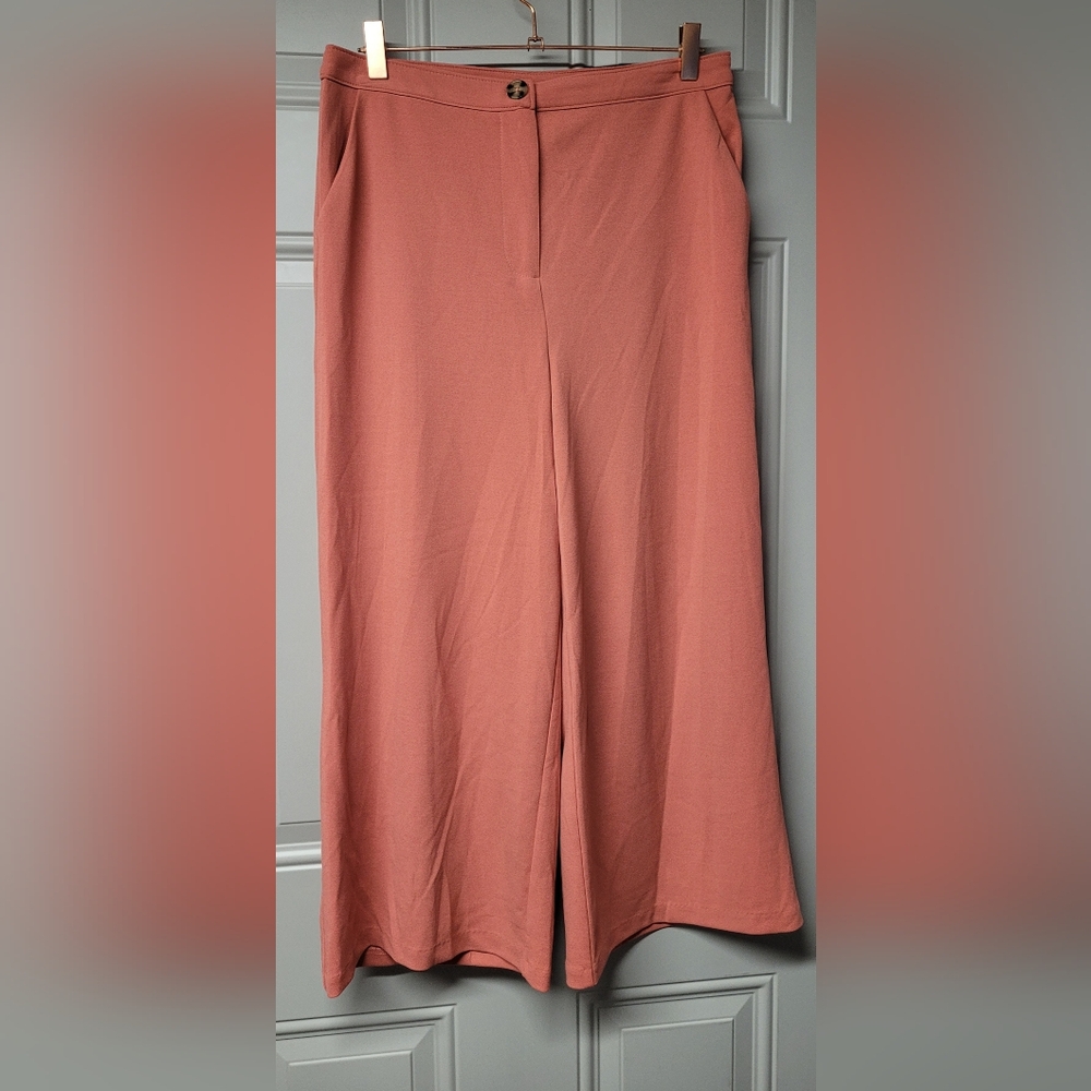 Good luck gem from Nordstrom Rack sz L - Mauve Wide-Leg Trousers cropped
